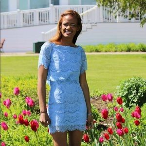 Periwinkle, lace dress